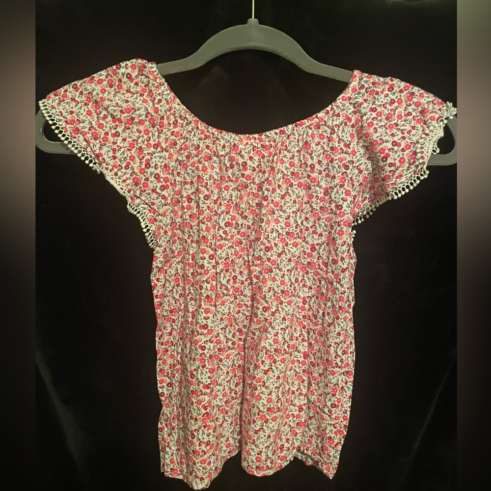 Children’s Place Girls Flare Flower Blouse, Pink, 7/8
